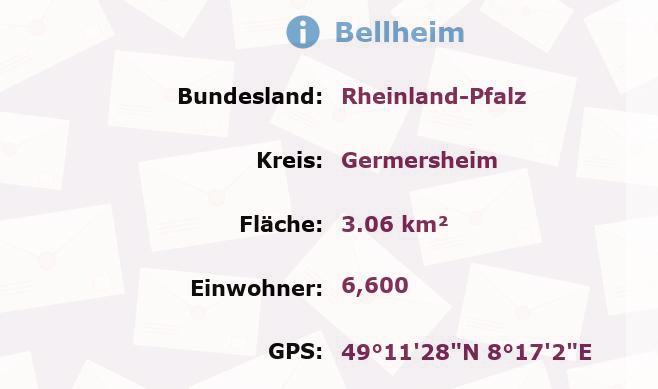 1 Postleitzahl in Bellheim, Rheinland-Pfalz