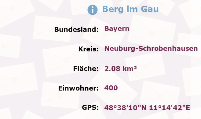 1 Postleitzahl in Berg im Gau, Bayern