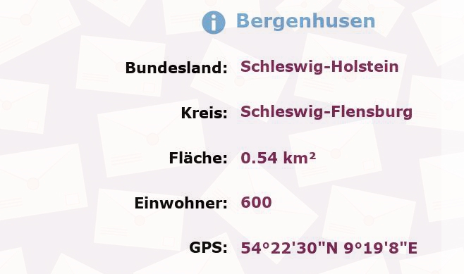 1 Postleitzahl in Bergenhusen, Schleswig-Holstein