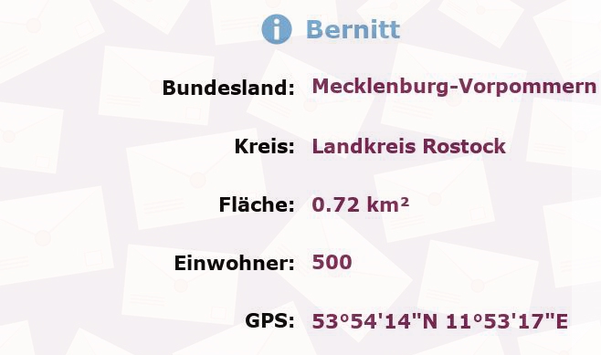 1 Postleitzahl in Bernitt, Mecklenburg-Vorpommern