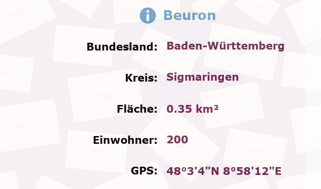 1 Postleitzahl in Beuron, Baden-Württemberg