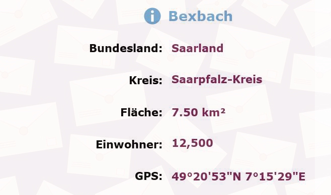 1 Postleitzahl in Bexbach, Saarland