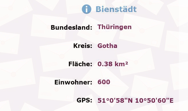 1 Postleitzahl in Bienstädt, Thüringen