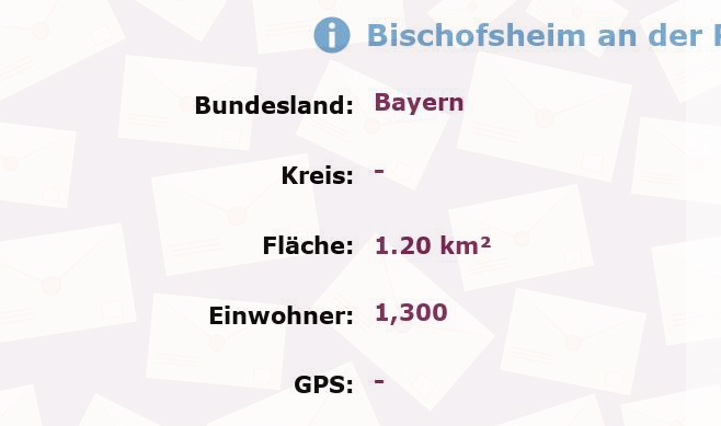 1 Postleitzahl in Bischofsheim an der Rhön, Bayern