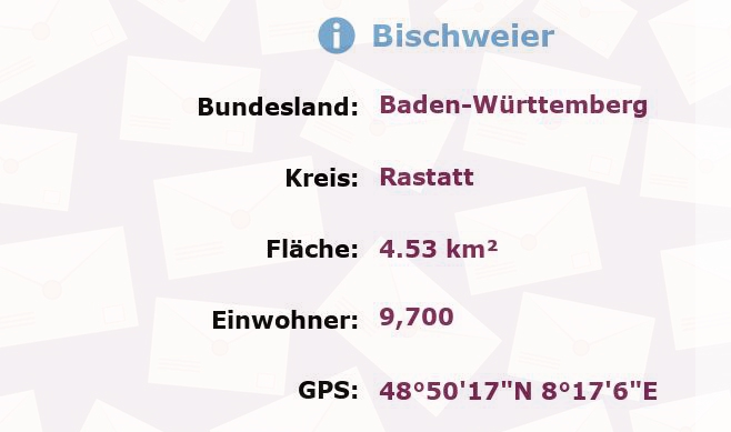 1 Postleitzahl in Bischweier, Baden-Württemberg