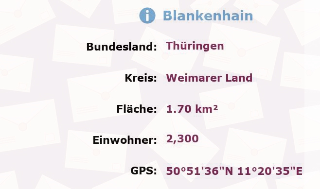 1 Postleitzahl in Blankenhain, Thüringen