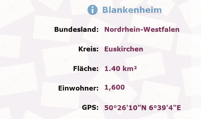 1 Postleitzahl in Blankenheim, Nordrhein-Westfalen