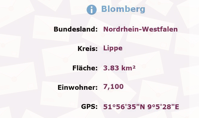 1 Postleitzahl in Blomberg, Nordrhein-Westfalen