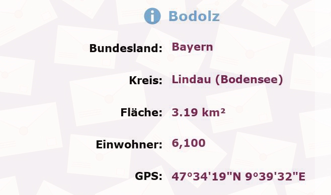 1 Postleitzahl in Bodolz, Bayern