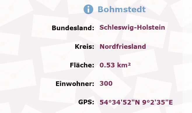 1 Postleitzahl in Bohmstedt, Schleswig-Holstein