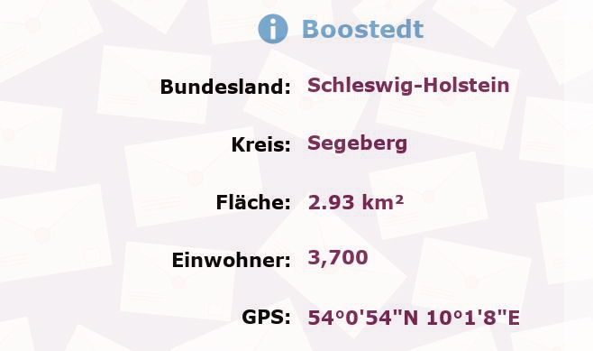 1 Postleitzahl in Boostedt, Schleswig-Holstein