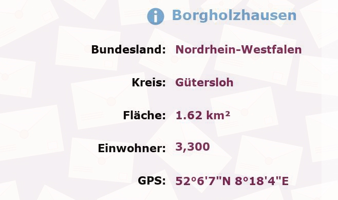 1 Postleitzahl in Borgholzhausen, Nordrhein-Westfalen