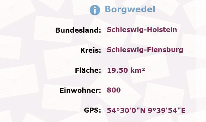 1 Postleitzahl in Borgwedel, Schleswig-Holstein