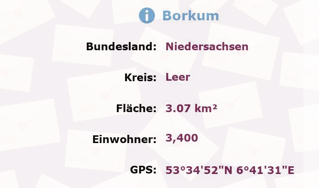 1 Postleitzahl in Borkum, Niedersachsen