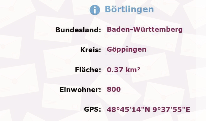 1 Postleitzahl in Börtlingen, Baden-Württemberg