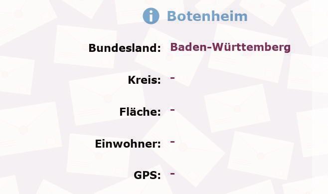 1 Postleitzahl in Botenheim, Baden-Württemberg