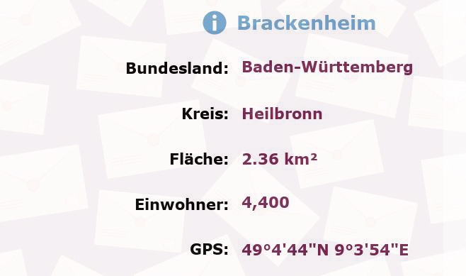 1 Postleitzahl in Brackenheim, Baden-Württemberg