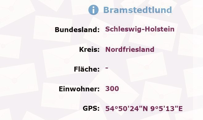 1 Postleitzahl in Bramstedtlund, Schleswig-Holstein