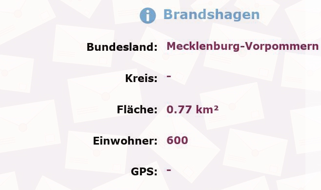 1 Postleitzahl in Brandshagen, Mecklenburg-Vorpommern