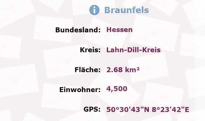 1 Postleitzahl in Braunfels, Hessen