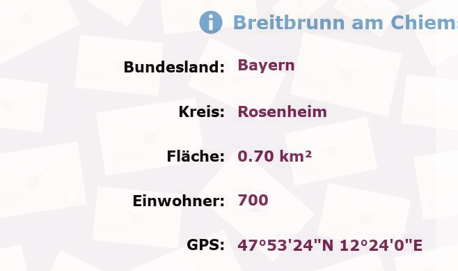 1 Postleitzahl in Breitbrunn am Chiemsee, Bayern