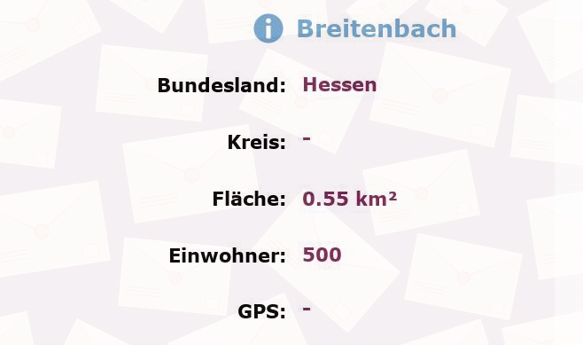 1 Postleitzahl in Breitenbach, Hessen