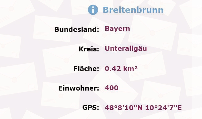 1 Postleitzahl in Breitenbrunn, Bayern