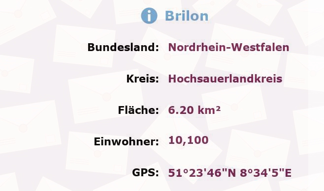 1 Postleitzahl in Brilon, Nordrhein-Westfalen