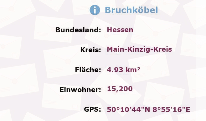 1 Postleitzahl in Bruchköbel, Hessen