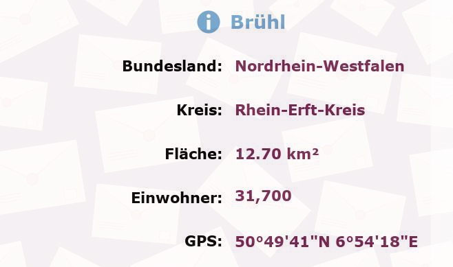 1 Postleitzahl in Brühl, Nordrhein-Westfalen