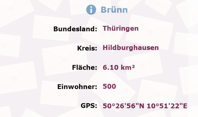 1 Postleitzahl in Brünn, Thüringen