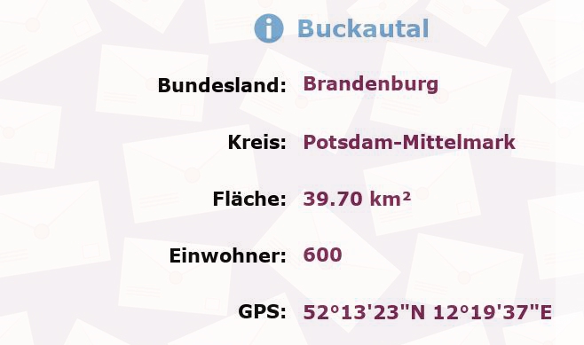 1 Postleitzahl in Buckautal, Brandenburg