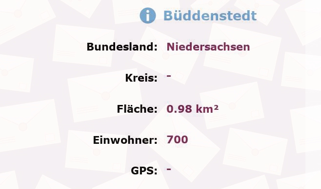 1 Postleitzahl in Büddenstedt, Niedersachsen