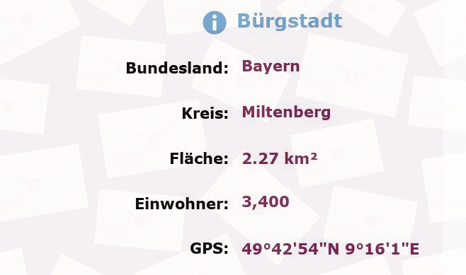 1 Postleitzahl in Bürgstadt, Bayern