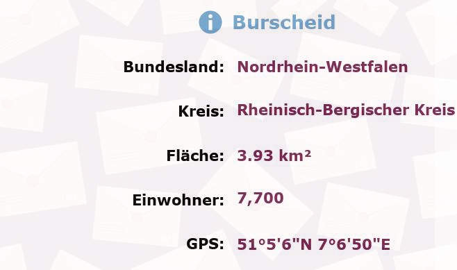 1 Postleitzahl in Burscheid, Nordrhein-Westfalen