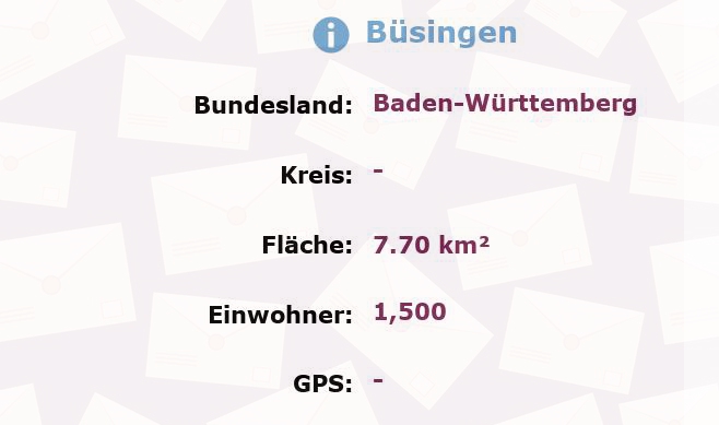 1 Postleitzahl in Büsingen, Baden-Württemberg