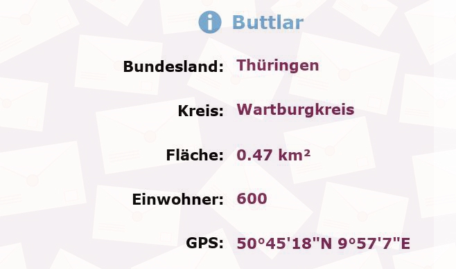 1 Postleitzahl in Buttlar, Thüringen