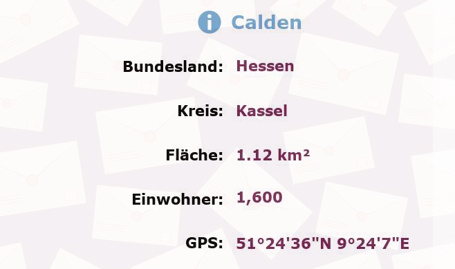 1 Postleitzahl in Calden, Hessen