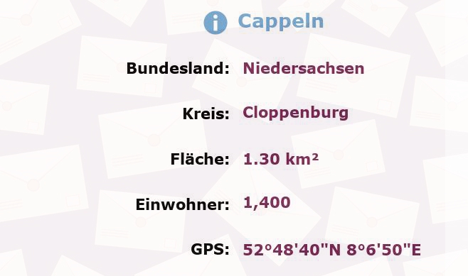 1 Postleitzahl in Cappeln, Niedersachsen