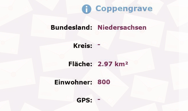 1 Postleitzahl in Coppengrave, Niedersachsen