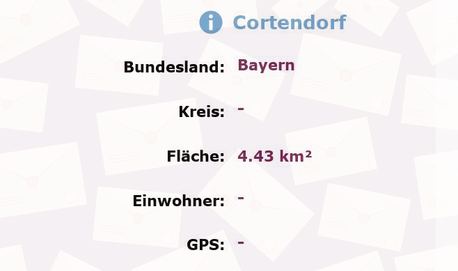 1 Postleitzahl in Cortendorf, Bayern