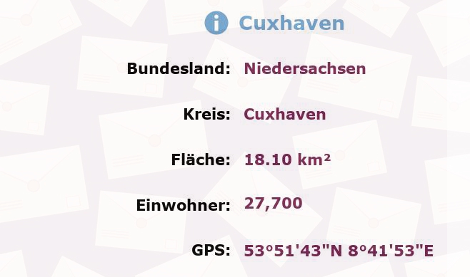 4 Postleitzahlen in Cuxhaven, Niedersachsen