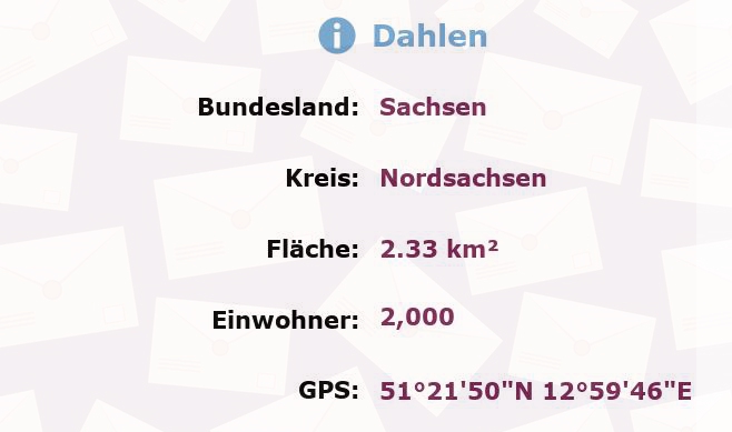 1 Postleitzahl in Dahlen, Sachsen