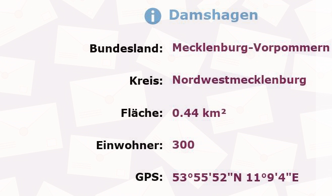 1 Postleitzahl in Damshagen, Mecklenburg-Vorpommern