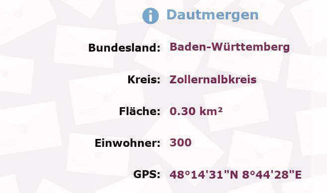 1 Postleitzahl in Dautmergen, Baden-Württemberg