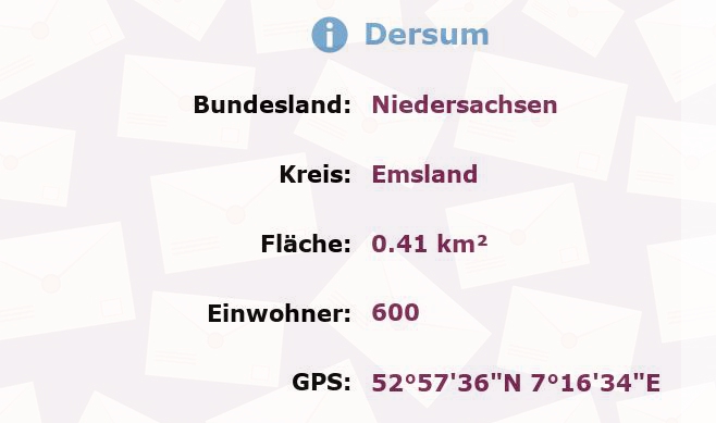 1 Postleitzahl in Dersum, Niedersachsen