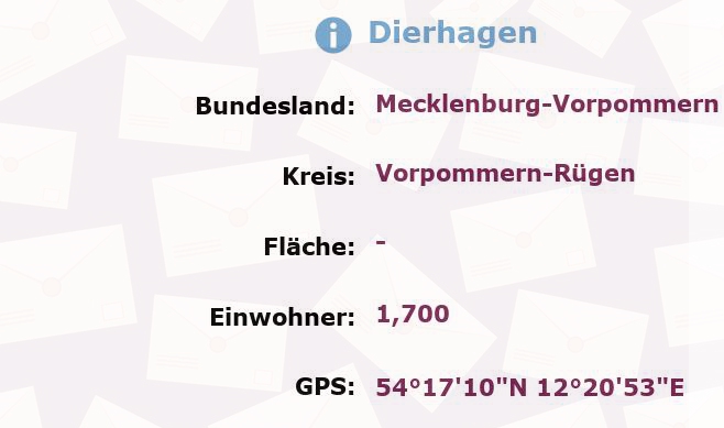 1 Postleitzahl in Dierhagen, Mecklenburg-Vorpommern