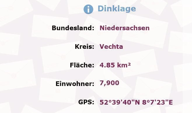 1 Postleitzahl in Dinklage, Niedersachsen