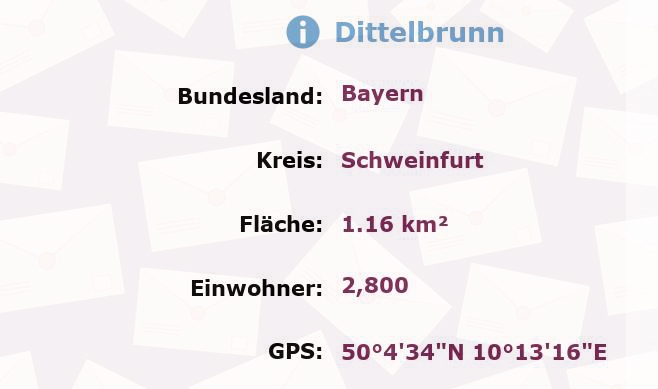 1 Postleitzahl in Dittelbrunn, Bayern