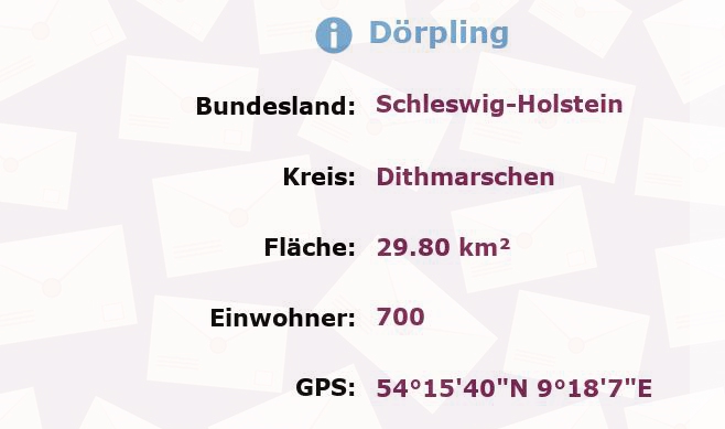 1 Postleitzahl in Dörpling, Schleswig-Holstein